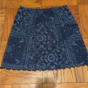 Blue handkerchief printed skirt